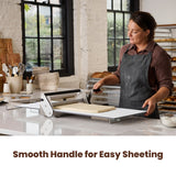 Countertop Dough Sheeter: Smooth handle for easy sheeting.