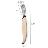 Dimensions: blade width 0.25", length 1.8"; entire lame 6.4" long.
