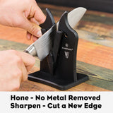 VG2 Professional Knife Sharpener, hone - no metal removed sharpen - cut a new edge