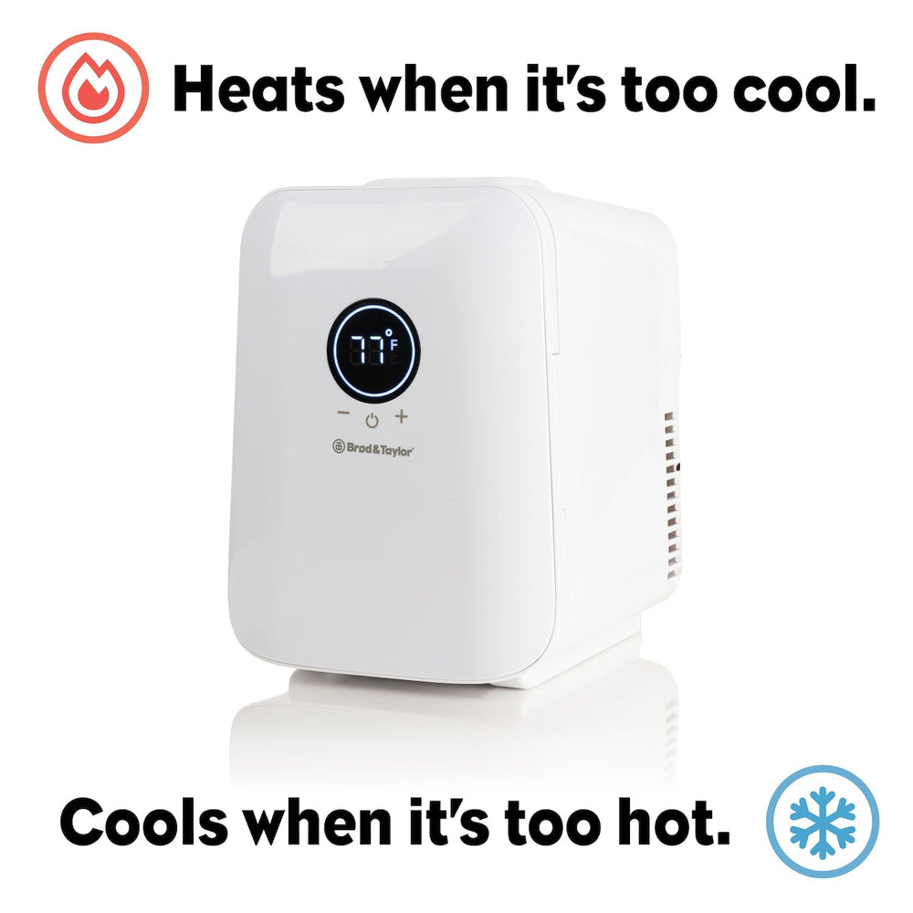 Heats when it's cool. Cools when it's too hot.